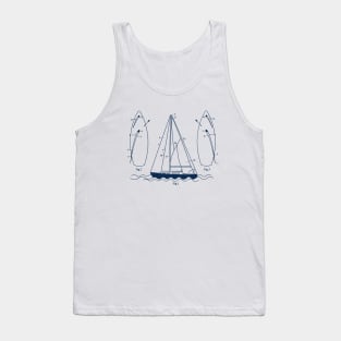 Boat Blueprint Captain Sailing Tank Top